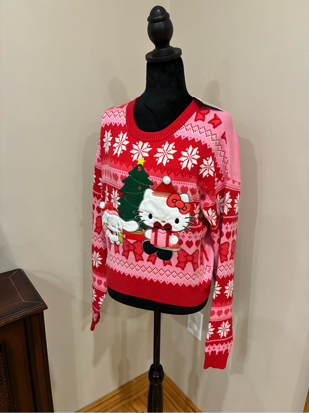 NEW With Tags Sanrio Hello Kitty Christmas Sweater S/P Pink Holiday